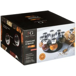 8 Pots à Épices avec son Support Rotatif