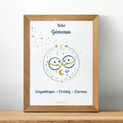 Affiche de décoration bébé Gémeaux