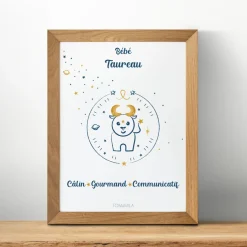 Affiche de décoration bébé Taureau