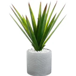 Aloe vera artificiel et pot en céramiqueH49 - Hello Garden