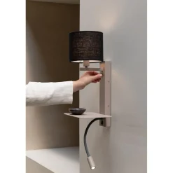 Applique Florence liseuse sable abat-jour noir