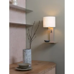 Applique Florence sable abat-jour blanc