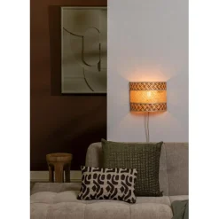 Applique murale Langkawi bambou abat-jour naturel marron