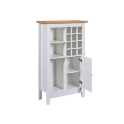 Armoire à bouteilles JULINA coloris blanc chêne Artisan