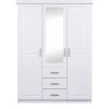 Armoire à Miroir en Pin Massif Blanc ELOBA