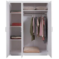 Armoire 3 Portes en Pin massif blanc NOWO
