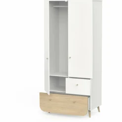 Armoire 2 portes FIRMIANA Blanc et pin naturel