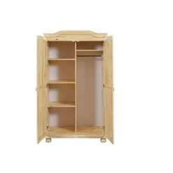 Armoire 4 étagères 1 penderie en Pin Massif LEBOSA