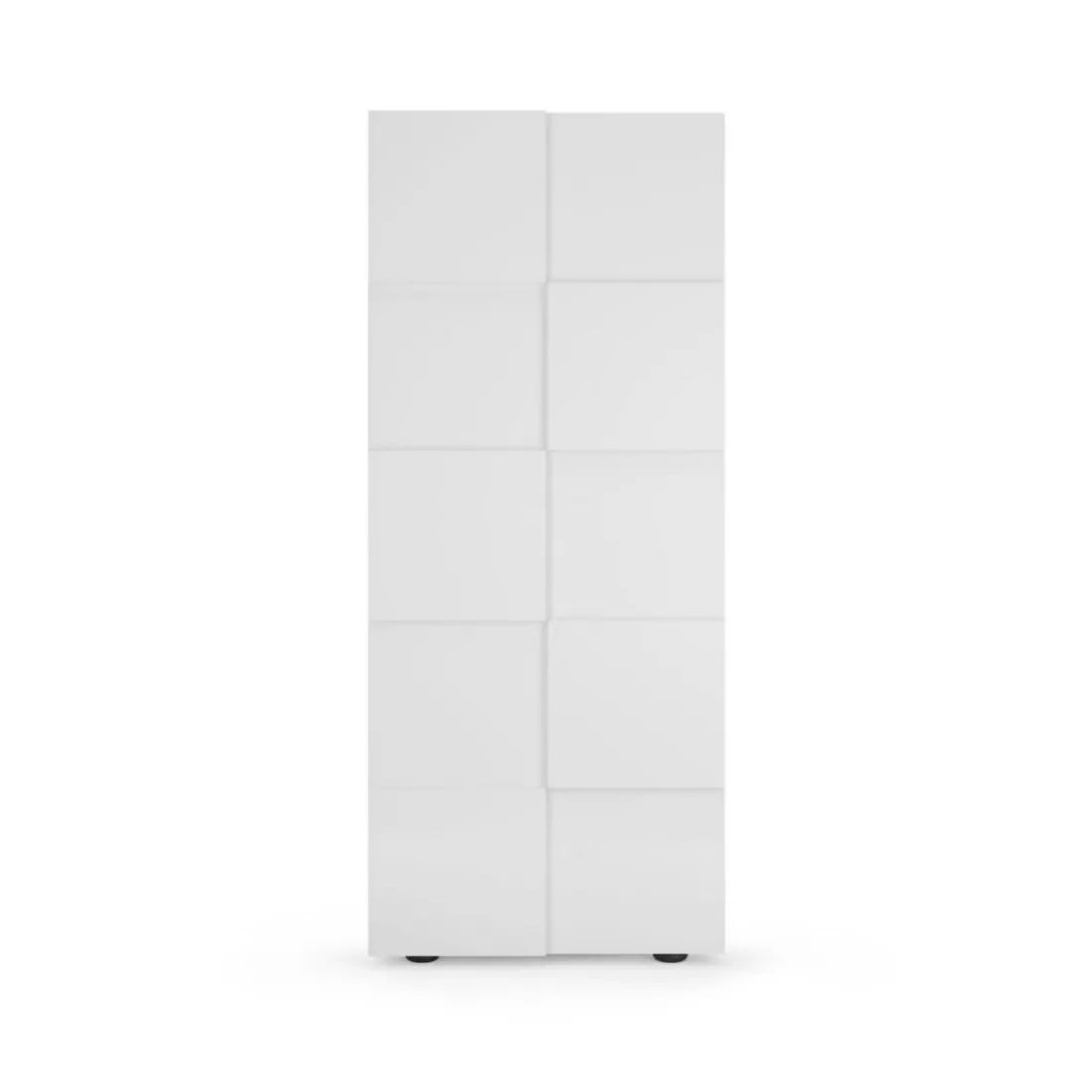 Armoire de couloir Damano 2 Portes Laqué Blanc Brillant L78 x H 187 cm