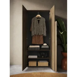 Armoire de couloir Jessie 2 Portes coloris chêne mercure L78 x H 187 cm