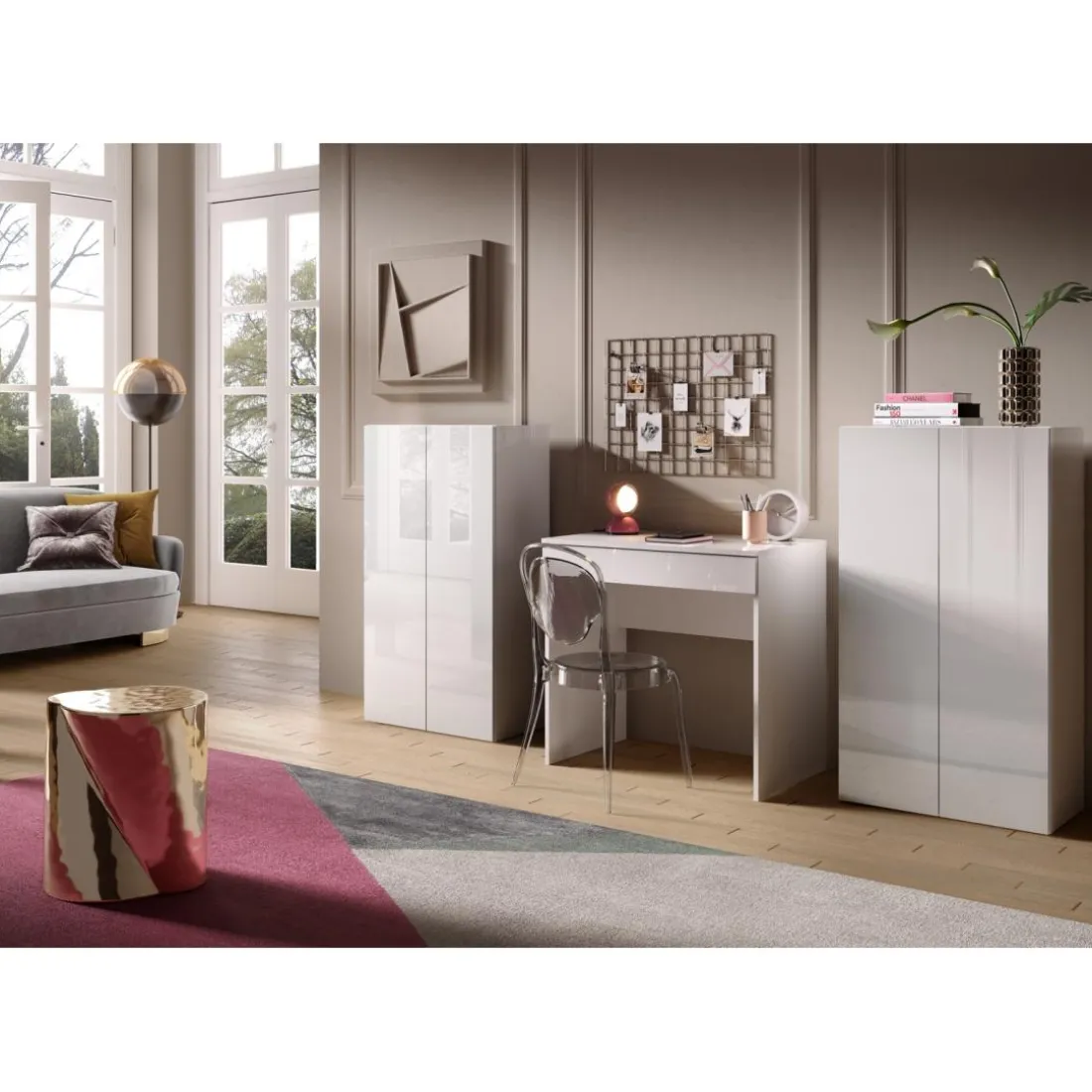 Armoire de stockage 2 portes multifonctionnelle