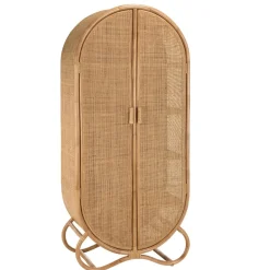 Armoire en rotin 2 portes en cannage couleur brun miel KALLY