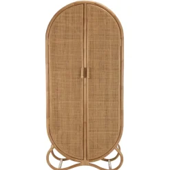 Armoire en rotin 2 portes en cannage couleur brun miel KALLY