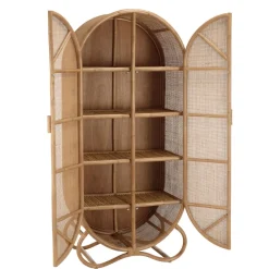 Armoire en rotin 2 portes en cannage couleur brun miel KALLY