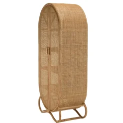 Armoire en rotin 2 portes en cannage couleur brun miel KALLY