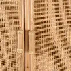 Armoire en rotin 2 portes en cannage couleur brun miel KALLY
