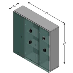 Armoire murale de salle de bain 2 portes et 1 compartiment ZAMORA 3 blanc