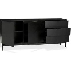 Bahut design 'HIPPIE' en bois noir