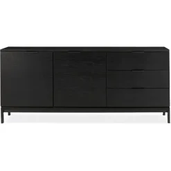 Bahut design 'HIPPIE' en bois noir