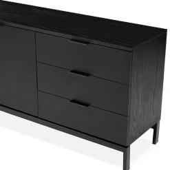 Bahut design 'HIPPIE' en bois noir