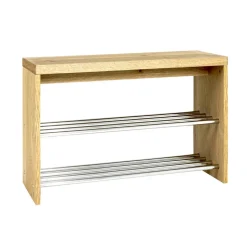 Banc de rangement chaussures avec plateau en chene