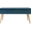 Banc Scandinave En Velours Bleu Foncé VIXY