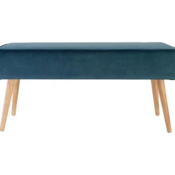 Banc Scandinave En Velours Bleu Foncé VIXY