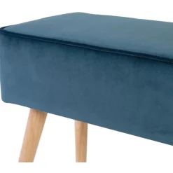 Banc Scandinave En Velours Bleu Foncé VIXY