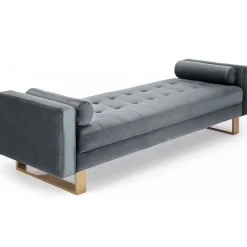 Banquette capitonnée Velours Gris GASPARD