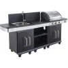 Barbecue gaz FIDGI 3 Brûleurs avec desserte et évier