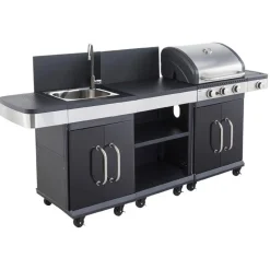 Barbecue gaz FIDGI 3 Brûleurs avec desserte et évier