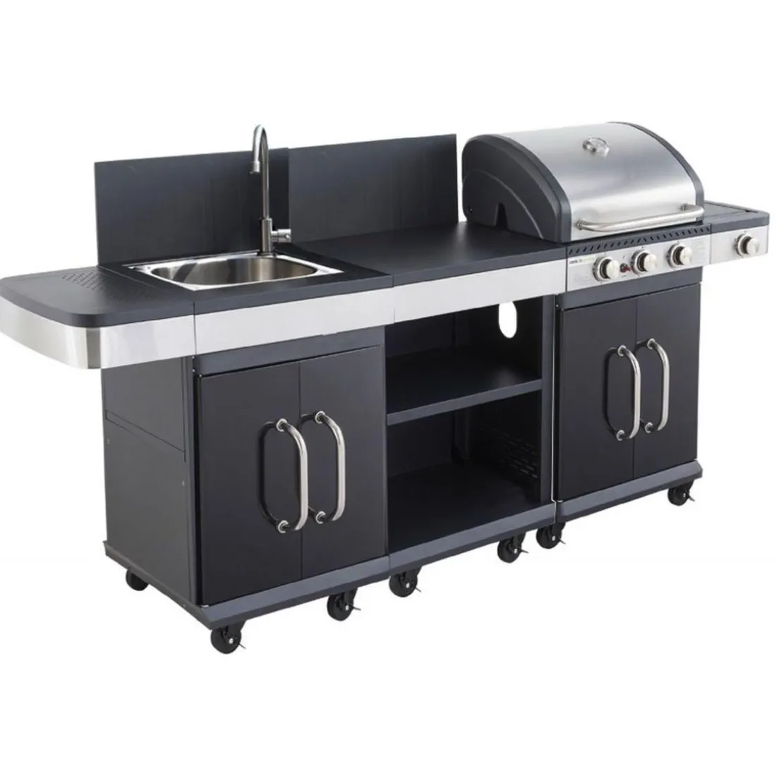 Barbecue gaz FIDGI 3 Brûleurs avec desserte et évier