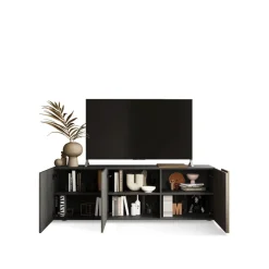 Base TV 3 portes battants panneaux de particules