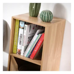 Bibliothèque 3 cases avec une porte en bois