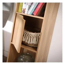Bibliothèque 3 cases avec une porte en bois
