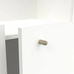 Bibliothèque 2 tablettes et 2 Portes FIRMIANA blanc et pin naturel