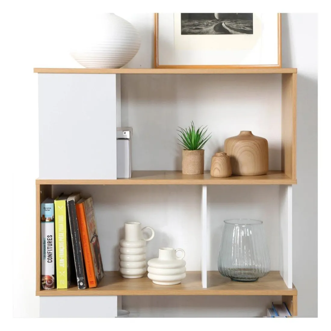 Bibliothèque avec Décor Chêne en bois Blanc