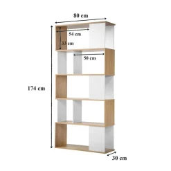 Bibliothèque avec Décor Chêne en bois Blanc