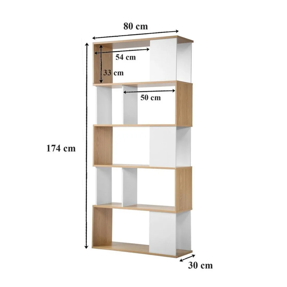 Bibliothèque avec Décor Chêne en bois Blanc