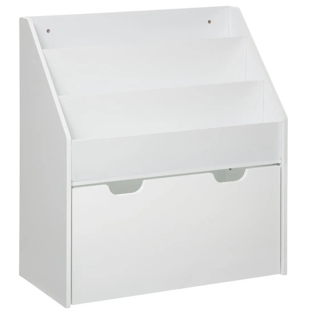 Bibliothèque enfant, bac à roulettes, blanc