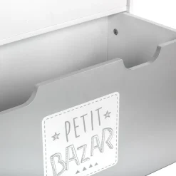 Bibliothèque gris avec bac de rangement sur roulette