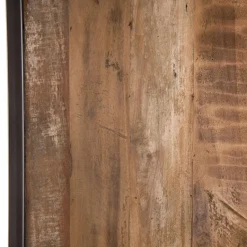 Bibliothèque Haute ALIDA 2 Portes Et 10 Open Space Bois Teck Recyclé Acacia Mahogany Et Métal