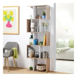 Bibliothèque Multi-cases Décor Bois Blanc