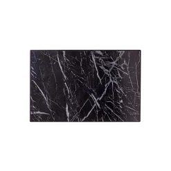 Boite de rangement en métal laqué noir motif marbre foncé avec 9 crochets