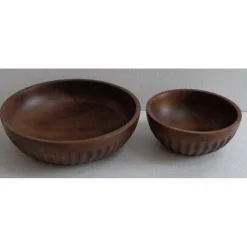 Bol décoratif bois effet noyer grand