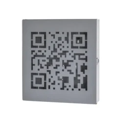 Boîte à clés avec 10 crochets à motif code QR découpé abstrait en Métal laqué Gris