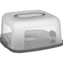 Boîte à gâteau carré 33x36cm gris en polypropylène