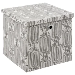 Boîte tissu 31x31 gris avec motifs
