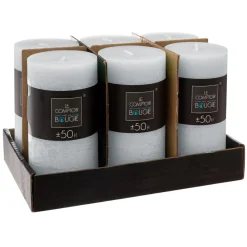 Bougie cylindrique rustique blanc H32