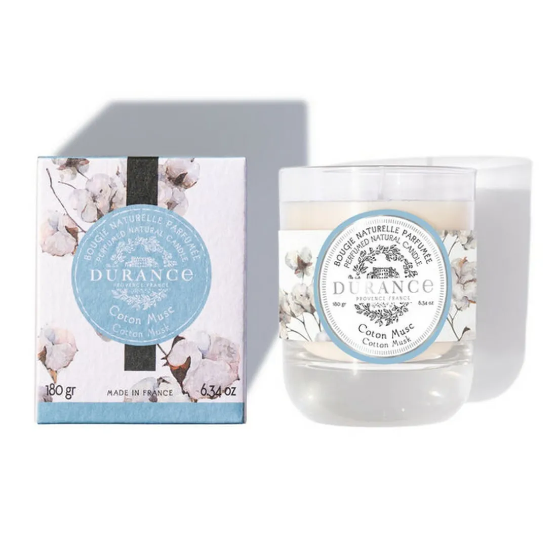 Bougie naturelle parfumée Coton Musc - Durance